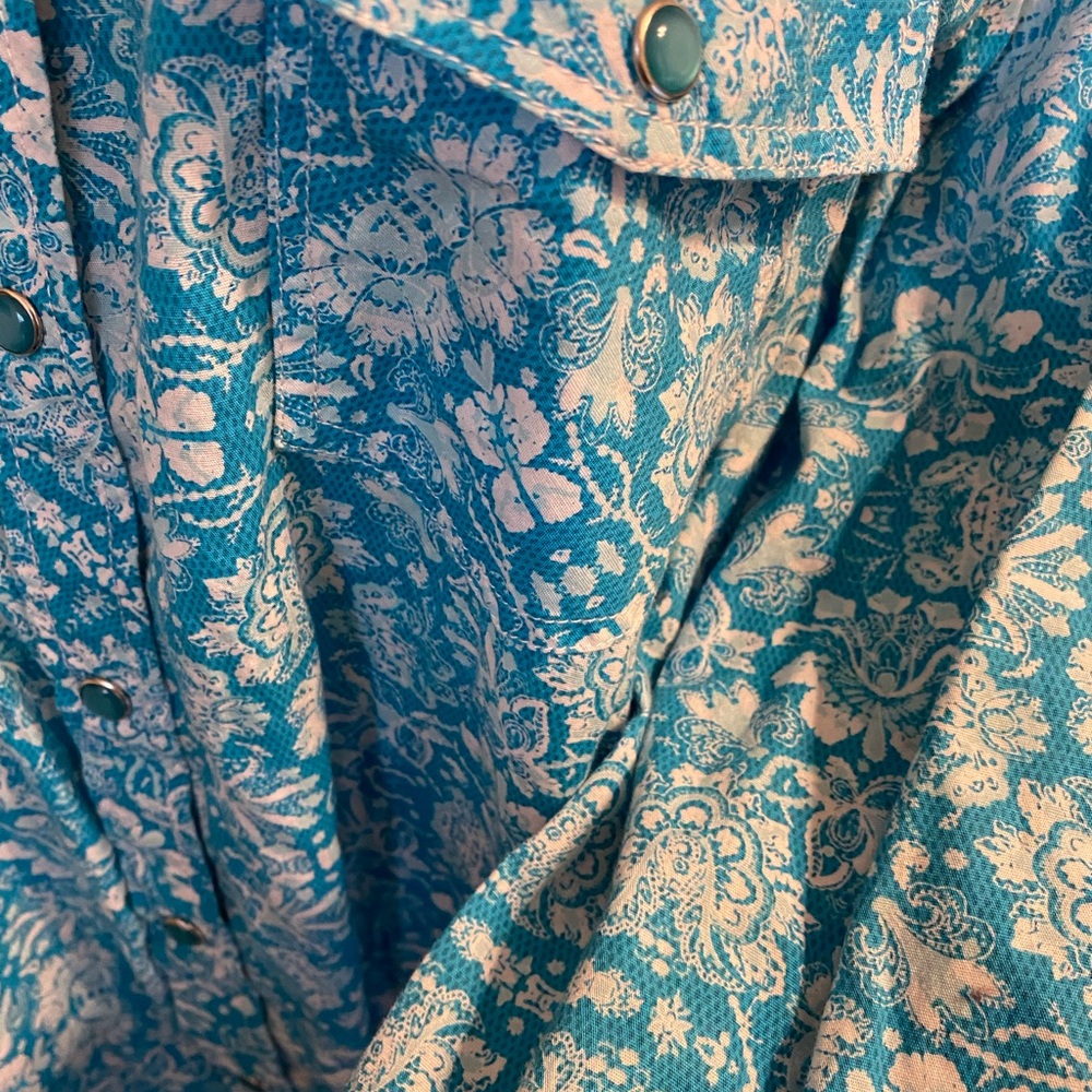Cowgirl Hardware Western Shirt Turquoise - Picture 3 of 5